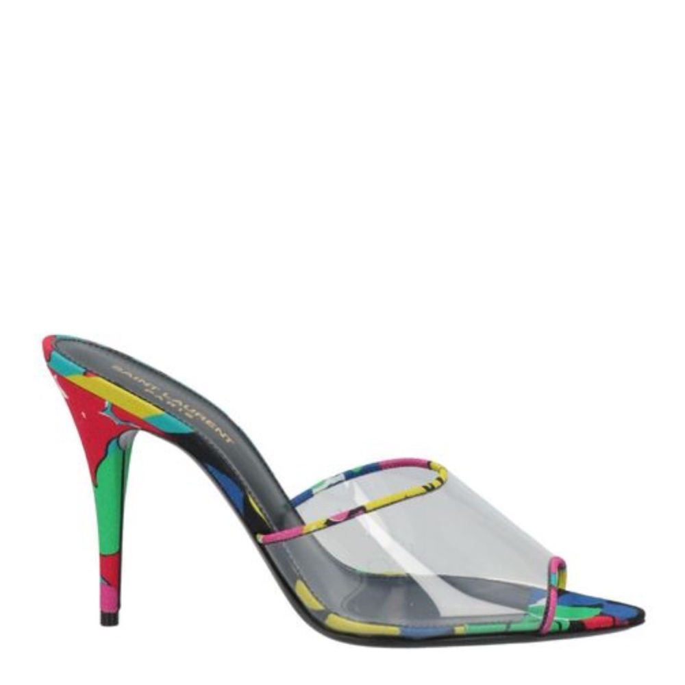 Ysl saint Laurent multicolor plastic mule